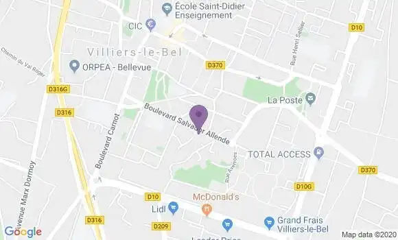 Localisation Société Générale Agence de Villiers le Bel
