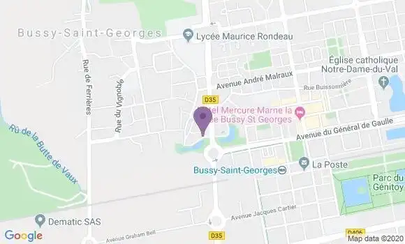 Localisation Société Générale Agence de Bussy Saint Georges