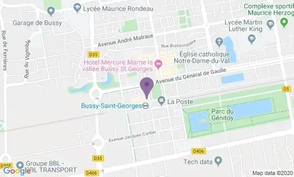 Localisation Société Générale Agence de Bussy Saint Georges Rer