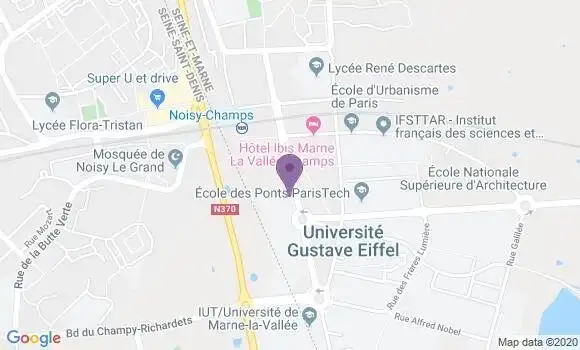 Localisation Société Générale Agence de Champs sur Marne Cité Descartes