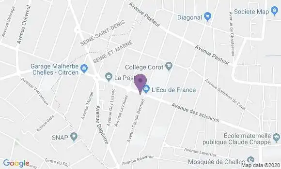 Localisation Société Générale Agence de Chelles Coudreaux