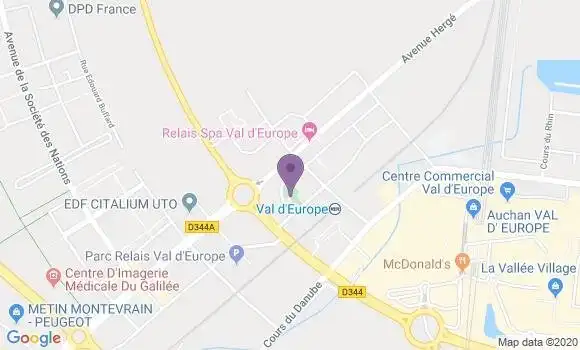 Localisation Société Générale Agence de Chessy Marne la Vallée