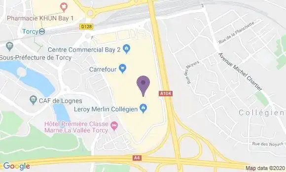 Localisation Société Générale Agence de Collégien Torcy