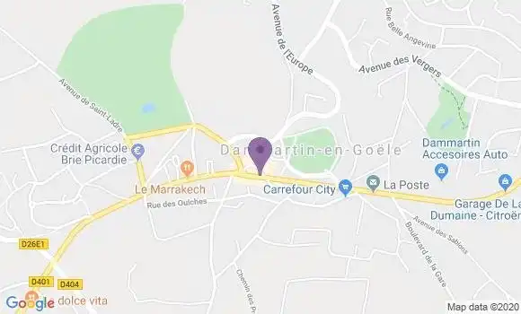 Localisation Société Générale Agence de Dammartin en Goële