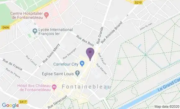 Localisation Société Générale Agence de Fontainebleau