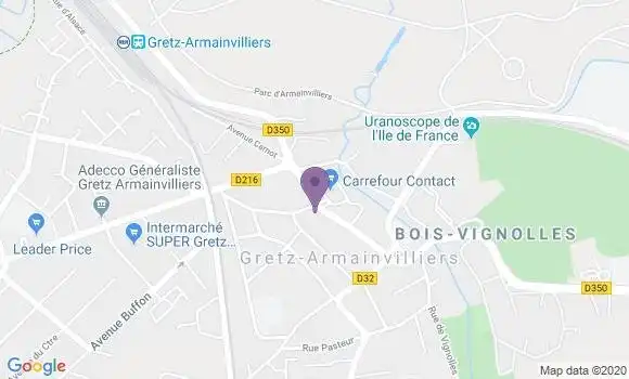 Localisation Société Générale Agence de Gretz Armainvilliers