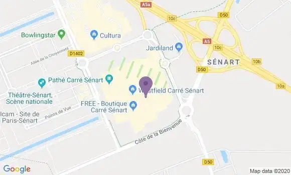 Localisation Société Générale Agence de Lieusaint Carré Sénart