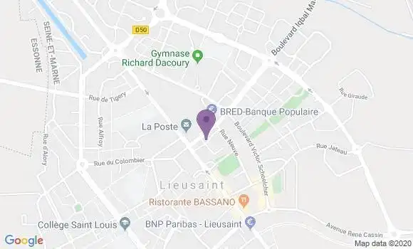 Localisation Société Générale Agence de Lieusaint Colombier