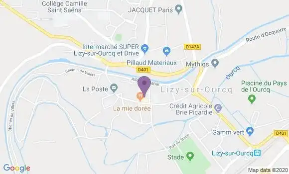 Localisation Société Générale Agence de Lizy sur Ourcq