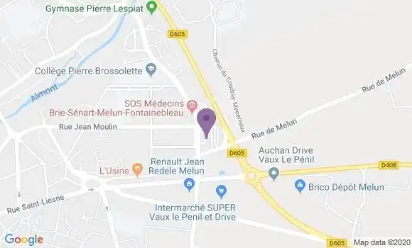 Localisation Société Générale Agence de Melun Almont