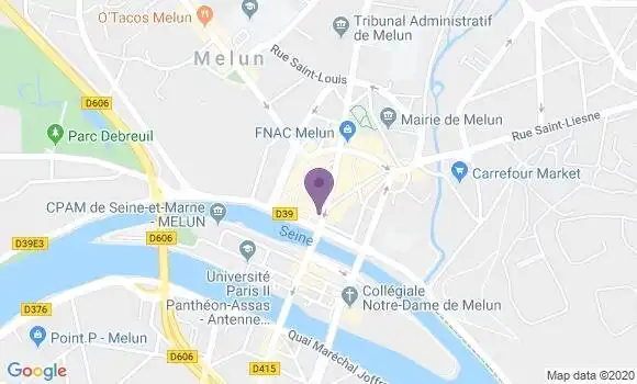 Localisation Société Générale Agence de Melun Pasteur