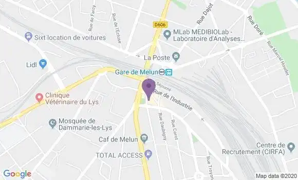 Localisation Société Générale Agence de Melun Rochette