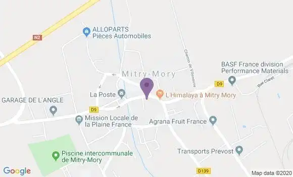 Localisation Société Générale Agence de Mitry Mory