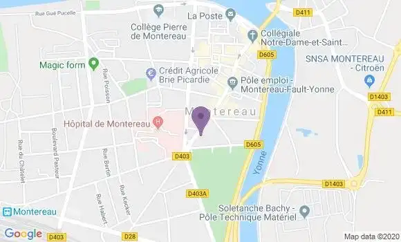 Localisation Société Générale Agence de Montereau Fault Yonne