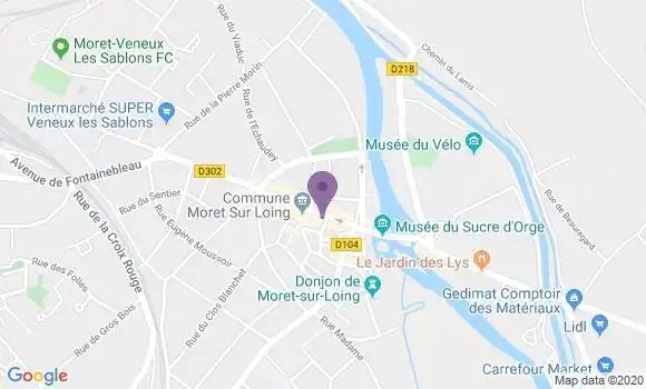 Localisation Société Générale Agence de Moret sur Loing