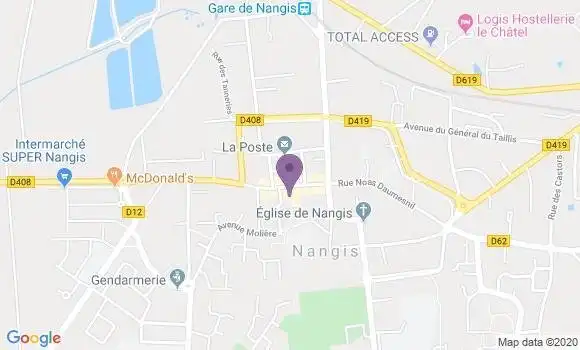 Localisation Société Générale Agence de Nangis