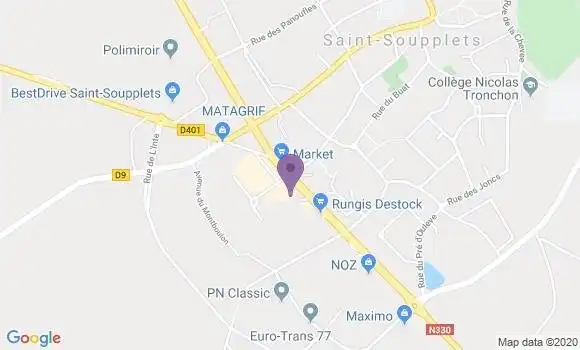 Localisation Société Générale Agence de Saint Soupplets