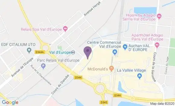 Localisation Société Générale Agence de Serris Val d