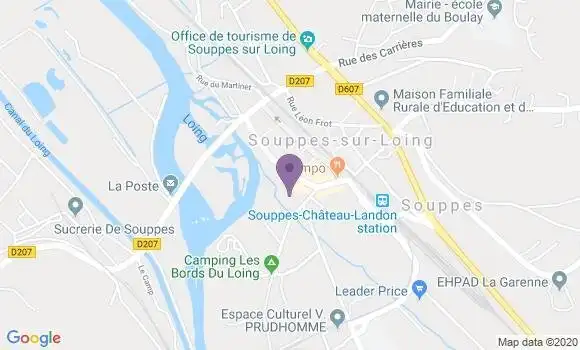 Localisation Société Générale Agence de Souppes sur Loing