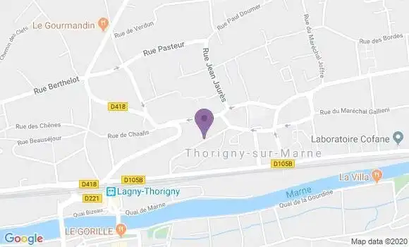 Localisation Société Générale Agence de Thorigny sur Marne