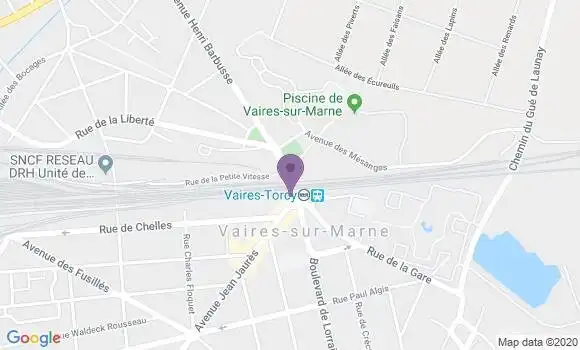 Localisation Société Générale Agence de Vaires sur Marne