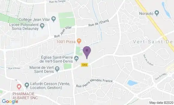 Localisation Société Générale Agence de Vert Saint Denis