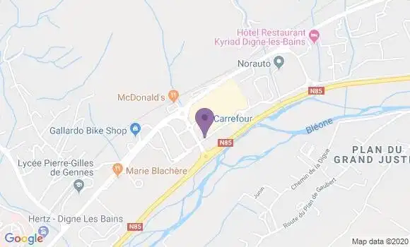 Localisation Société Générale Agence de Digne Les Bains