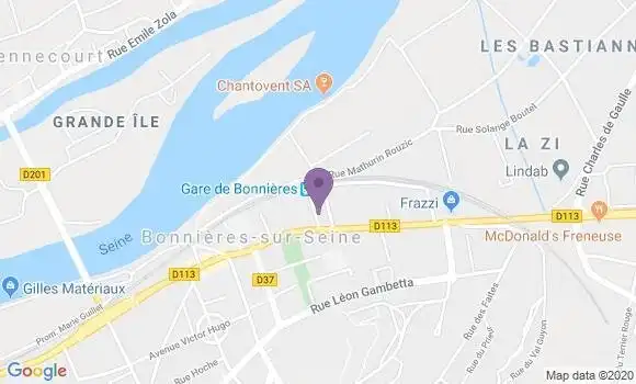 Localisation Société Générale Agence de Bonnières sur Seine