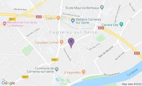 Localisation Société Générale Agence de Carrières sur Seine