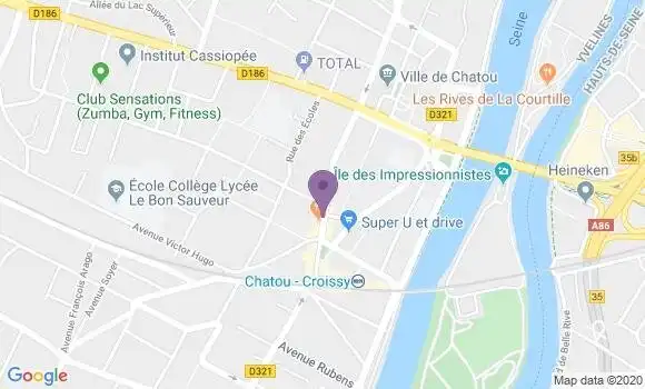Localisation Société Générale Agence de Chatou Centre
