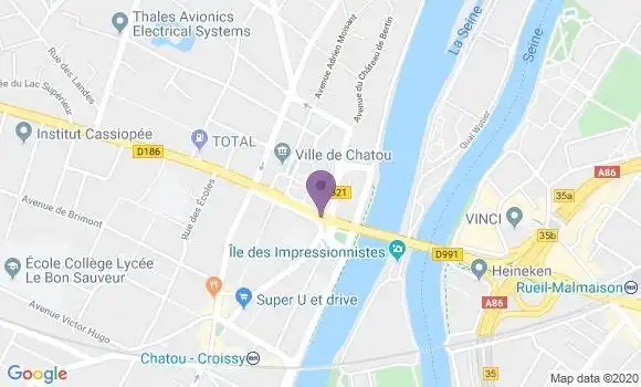 Localisation Société Générale Agence de Chatou la Paroisse