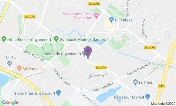 Localisation Société Générale Agence de Guyancourt Mairie