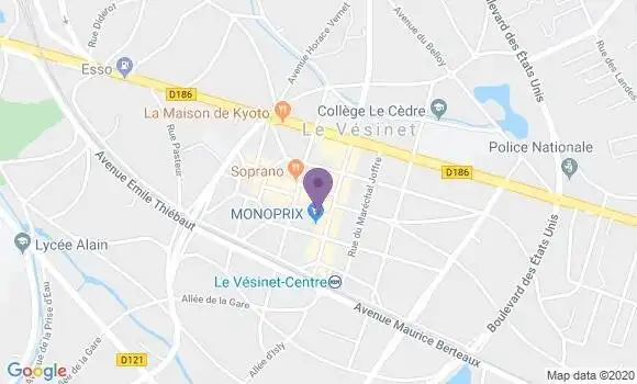 Localisation Société Générale Agence de Le Vesinet Centre