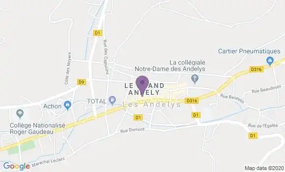 Localisation Société Générale Agence de Les Andelys