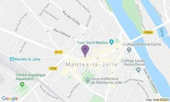 Localisation Société Générale Agence de Mantes la Jolie