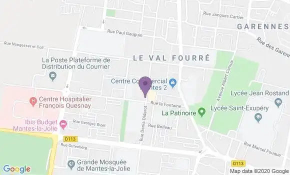 Localisation Société Générale Agence de Mantes la Jolie Ronsard