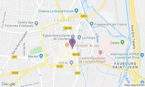 Localisation Société Générale Agence de Louviers