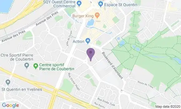 Localisation Société Générale Agence de Montigny le Bretonneux Plan Trou