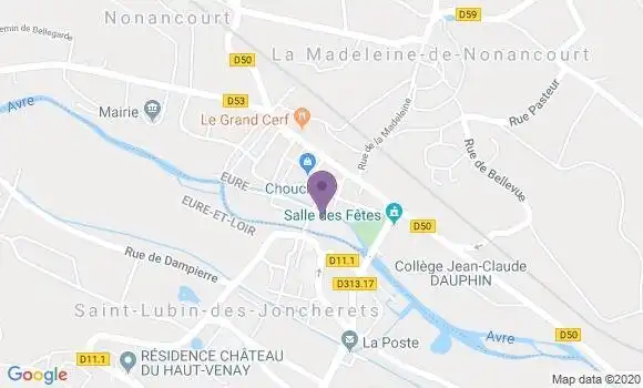 Localisation Société Générale Agence de Nonancourt