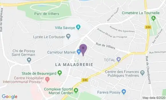 Localisation Société Générale Agence de Poissy Beauregard