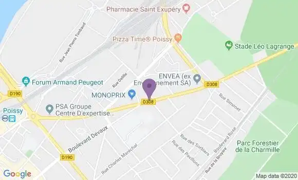 Localisation Société Générale Agence de Poissy Robespierre