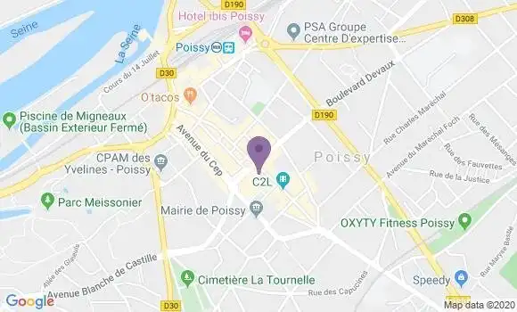 Localisation Société Générale Agence de Poissy Centre