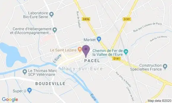 Localisation Société Générale Agence de Pacy sur Eure