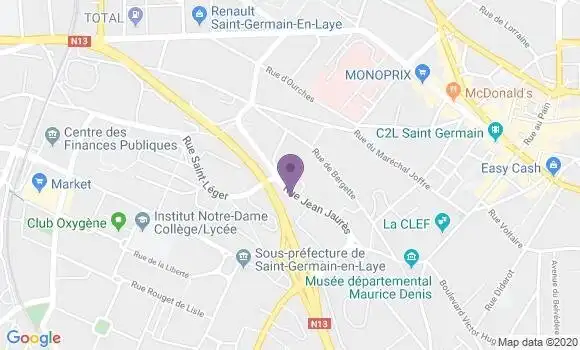Localisation Société Générale Agence de Saint Germain en Laye Jaurès