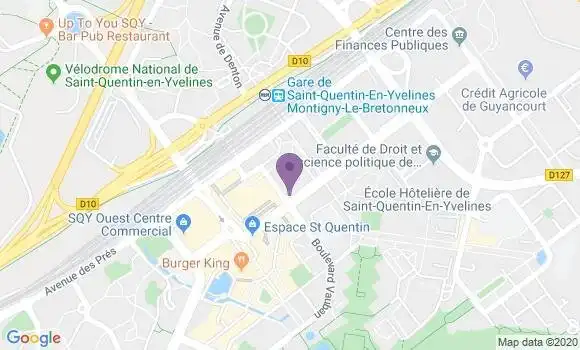 Localisation Société Générale Agence de Saint Quentin en Yvelines