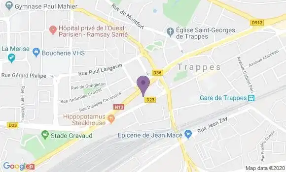 Localisation Société Générale Agence de Trappes