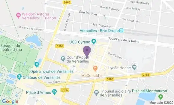 Localisation Société Générale Agence de Versailles Centre