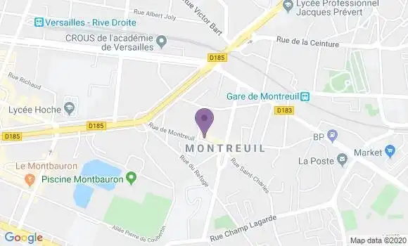 Localisation Société Générale Agence de Versailles Montreuil