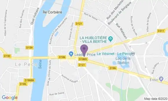 Localisation Société Générale Agence de Le Vésinet Rond Point Pecq