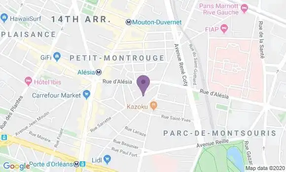 Localisation Société Générale Agence de Paris Alésia